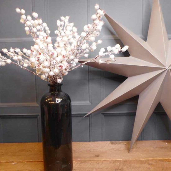 Artificial Snowberries Branch with Glitter Frosting Christmas Decorations